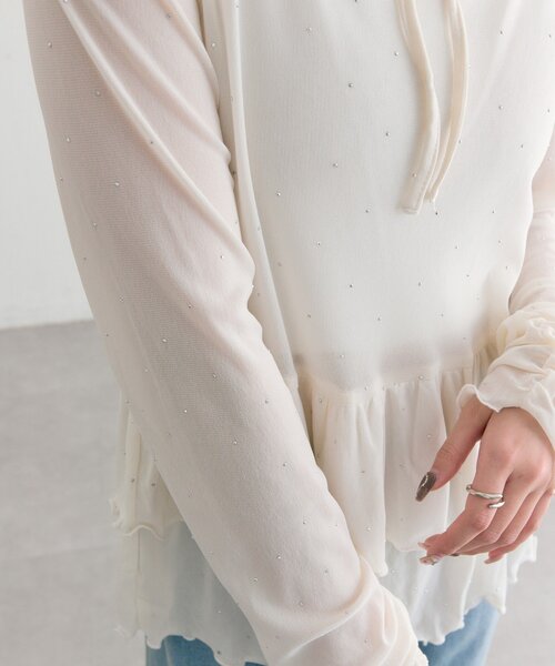 mystic(ミスティック)の「【お気に入り1万3千人突破!】ドットティアードプルオーバー(Tシャツ/カットソー・レディース・アイボリー/グレー/ブラック/ブラウン/ベージュ/ブラック系その他2/ホワイト・FREE)」の17枚目の写真