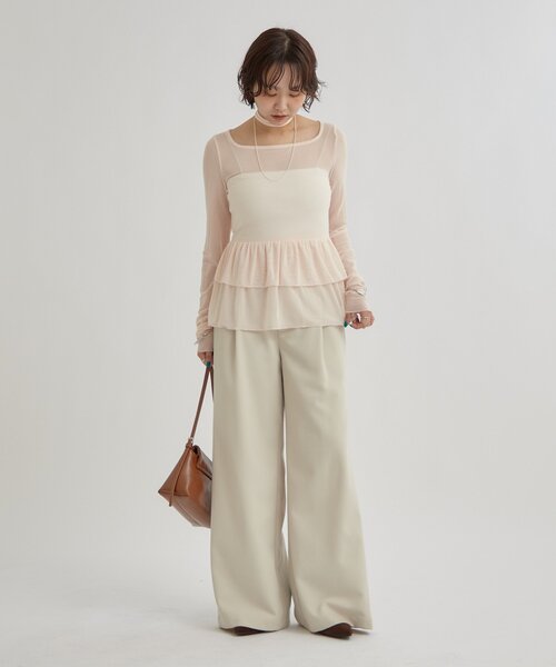 お気に入り1万3千人突破！】ドットティアードプルオーバー（Tシャツ