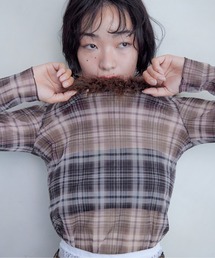 etre loin | Fur trimmed sheer top(シャツ/ブラウス)