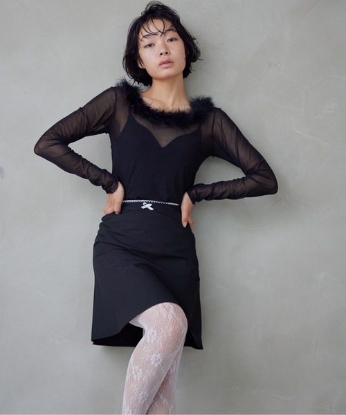 etre loin(エトルワン)の「Fur trimmed sheer top(シャツ/ブラウス・レディース・クリーム/ブラック/ブラウン・M)」の16枚目の写真