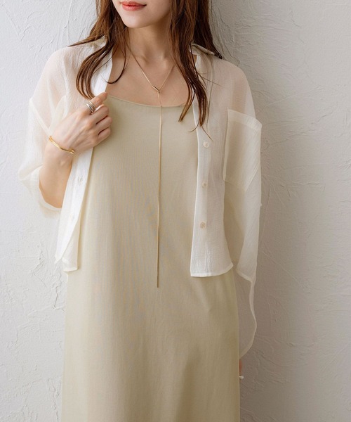 NOAHL(ノアル)の「【NOAHL】接触冷感カップ付きキャミソールワンピース(ワンピース・レディース・ブラック/ベージュ/ブラウン・S/M/L)」の5枚目の写真