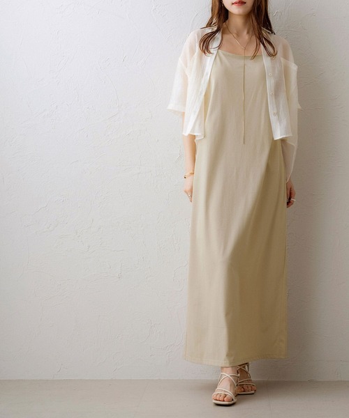 NOAHL(ノアル)の「【NOAHL】接触冷感カップ付きキャミソールワンピース(ワンピース・レディース・ブラック/ベージュ/ブラウン・S/M/L)」の10枚目の写真