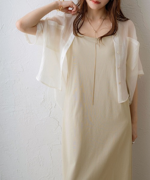 NOAHL(ノアル)の「【NOAHL】接触冷感カップ付きキャミソールワンピース(ワンピース・レディース・ブラック/ベージュ/ブラウン・S/M/L)」の12枚目の写真