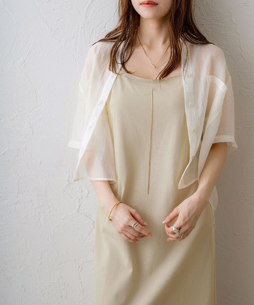 NOAHL(ノアル)の「【NOAHL】接触冷感カップ付きキャミソールワンピース(ワンピース・レディース・ブラック/ベージュ/ブラウン・S/M/L)」の15枚目の写真