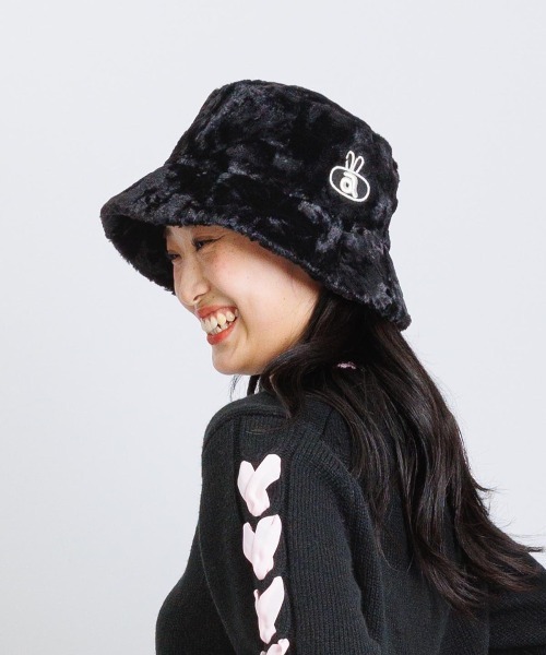 新品【archivio 】アルチビオ　リバーシブル ファー　バケットハット LADIES>ポイント刺繍ファーハット（ハット）｜archivio（アルチビオ