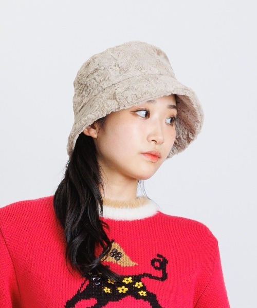 LADIES>ポイント刺繍ファーハット（ハット）｜archivio（アルチビオ