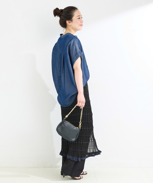 B.C STOCK（ベーセーストック）の「《2点セット》カットフレアパンツ/ニットシアースカートレイヤード（その他パンツ・レディース・ブラック/ブラウン・FREE）」の7枚目の写真