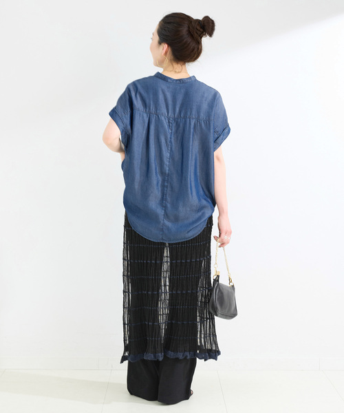 B.C STOCK（ベーセーストック）の「《2点セット》カットフレアパンツ/ニットシアースカートレイヤード（その他パンツ・レディース・ブラック/ブラウン・FREE）」の8枚目の写真