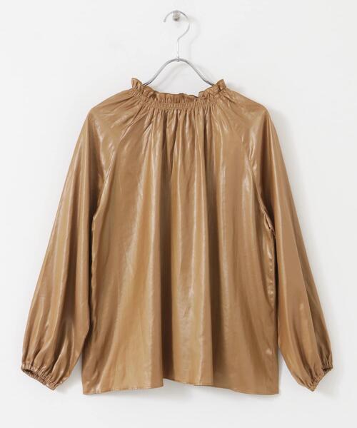 URBAN RESEARCH ROSSO WOMEN（アーバンリサーチ　ロッソ）の「グロッシー2WAYネックギャザーブラウス（シャツ/ブラウス・レディース・アイボリー/キャメル/チャコールグレー・FREE）」の18枚目の写真