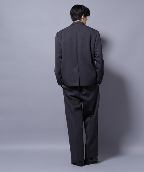 NANO universe(ナノユニバース)の「Reflax(R) ダブルクロスウェザーダブルブレストジャケット(セットアップ可)(テーラードジャケット・メンズ・ブラック/チャコール・M/L)」の10枚目の写真