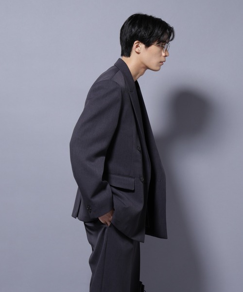 NANO universe(ナノユニバース)の「Reflax(R) ダブルクロスウェザーダブルブレストジャケット(セットアップ可)(テーラードジャケット・メンズ・ブラック/チャコール・M/L)」の5枚目の写真