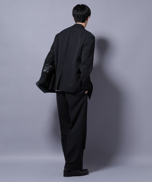 NANO universe(ナノユニバース)の「Reflax(R) ダブルクロスウェザーダブルブレストジャケット(セットアップ可)(テーラードジャケット・メンズ・ブラック/チャコール・M/L)」の21枚目の写真