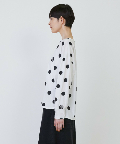 FRAPBOIS（フラボア）の「［グリーン：秋祭り2025限定カラー］ドットコクーンT（Tシャツ/カットソー・レディース・ネイビー/ベージュ/ホワイト・1）」の18枚目の写真