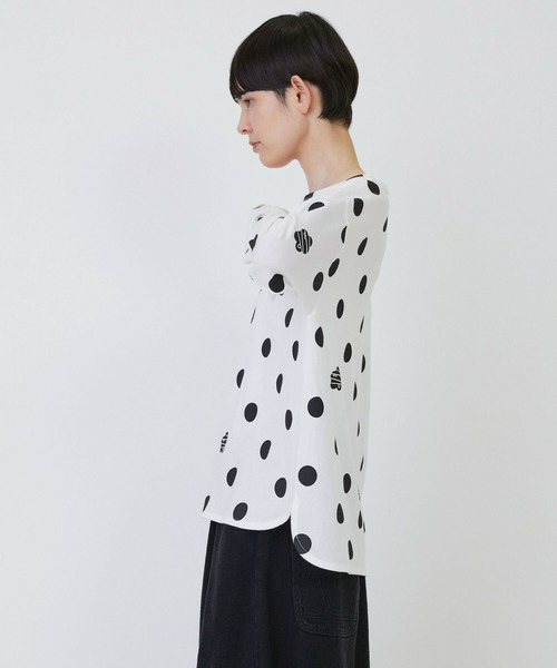 FRAPBOIS（フラボア）の「［グリーン：秋祭り2025限定カラー］ドットコクーンT（Tシャツ/カットソー・レディース・ネイビー/ベージュ/ホワイト・1）」の22枚目の写真