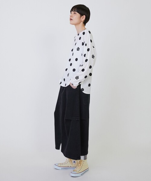 FRAPBOIS(フラボア)の「ドットコクーンT(Tシャツ/カットソー・レディース・ネイビー/ベージュ/ホワイト・1)」の15枚目の写真