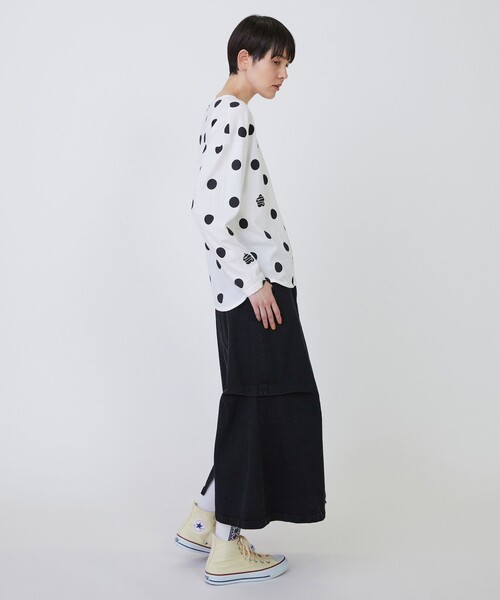 FRAPBOIS(フラボア)の「ドットコクーンT(Tシャツ/カットソー・レディース・ネイビー/ベージュ/ホワイト・1)」の16枚目の写真