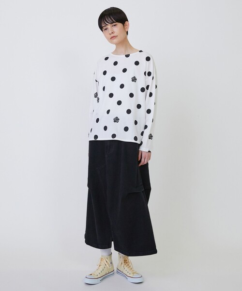 FRAPBOIS(フラボア)の「ドットコクーンT(Tシャツ/カットソー・レディース・ネイビー/ベージュ/ホワイト・1)」の17枚目の写真