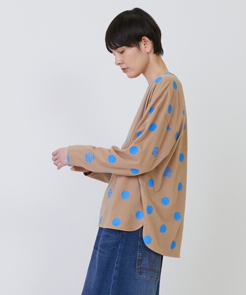 FRAPBOIS(フラボア)の「ドットコクーンT(Tシャツ/カットソー・レディース・ネイビー/ベージュ/ホワイト・1)」の18枚目の写真