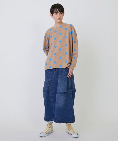 FRAPBOIS(フラボア)の「ドットコクーンT(Tシャツ/カットソー・レディース・ネイビー/ベージュ/ホワイト・1)」の20枚目の写真