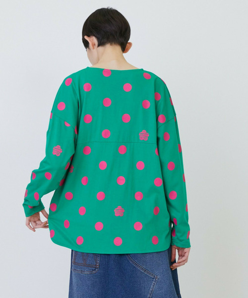 FRAPBOIS（フラボア）の「［グリーン：秋祭り2025限定カラー］ドットコクーンT（Tシャツ/カットソー・レディース・ネイビー/ベージュ/ホワイト・1）」の13枚目の写真