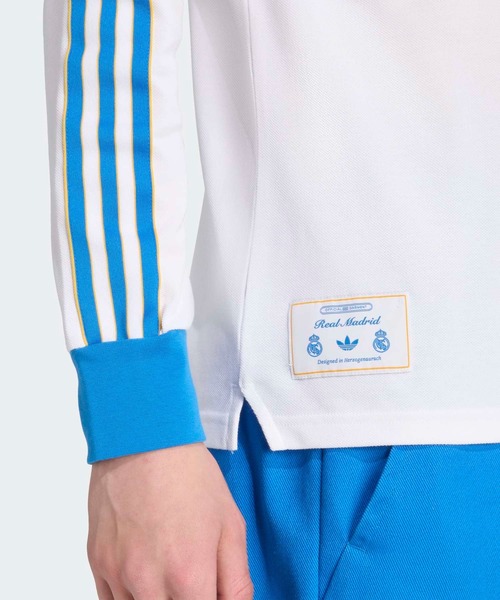 adidas（アディダス）の「レアル・マドリード テラス アイコン 長袖 ポロシャツ / アディダス adidas（ポロシャツ・メンズ・ホワイト・MEDIUM/LARGE/SMALL/X-LARGE/3XL/XX-LARGE）」の4枚目の写真