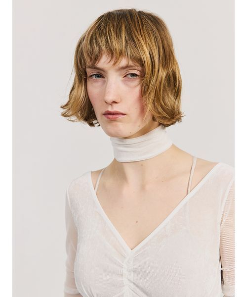 V Neck Sheer Bodysuit/Vネックシアーボディスーツ（Tシャツ