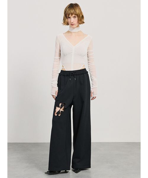 V Neck Sheer Bodysuit/Vネックシアーボディスーツ（Tシャツ