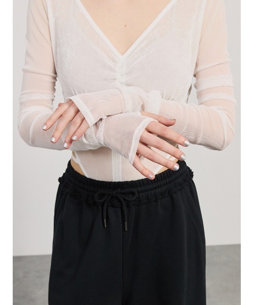 SORIN(ソリン )の「V Neck Sheer Bodysuit/Vネックシアーボディスーツ(Tシャツ/カットソー・レディース・ブラック/ホワイト・38)」の11枚目の写真