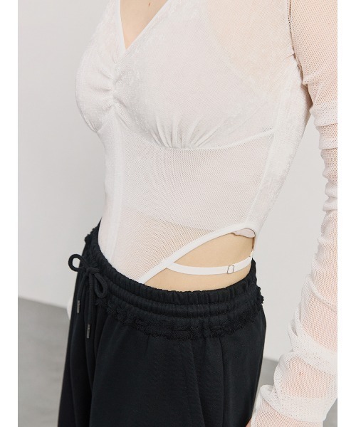 SORIN(ソリン )の「V Neck Sheer Bodysuit/Vネックシアーボディスーツ(Tシャツ/カットソー・レディース・ブラック/ホワイト・38)」の14枚目の写真