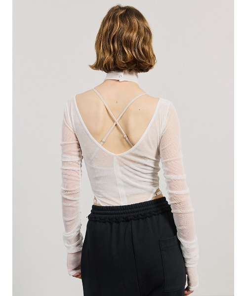 SORIN(ソリン )の「V Neck Sheer Bodysuit/Vネックシアーボディスーツ(Tシャツ/カットソー・レディース・ブラック/ホワイト・38)」の18枚目の写真
