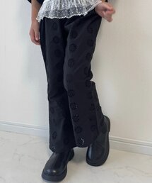 新品　コヒナ　ブラック レースパンツ 新品 コヒナ ブラック レースパンツ ツータックレースイージーパンツ