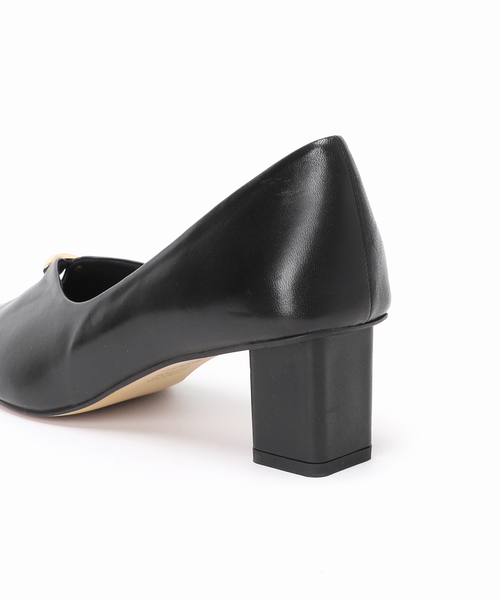 美品　GRISE レザーワイドスクエア　パンプス セール】GRISE レザーワイドスクエアフラット（パンプス