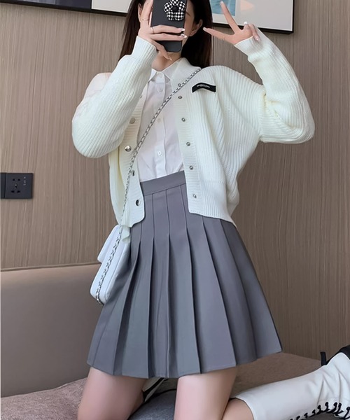blackdia ocean(ブラックダイヤオーシャン)の「blackdia ocean インパン付 トラッド プリーツミニスカート(スカート・レディース・ダークグレー/ネイビー/ライトグレー/ホワイト/ブラウン/ブラック・MEDIUM/X-LARGE/LARGE)」の17枚目の写真
