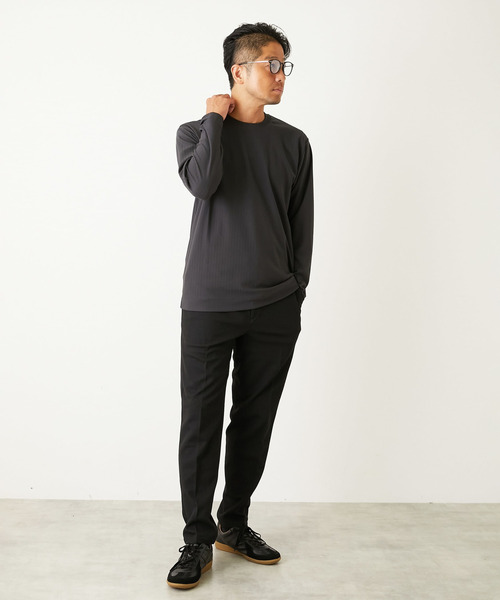 MEN'S MELROSE（メンズメルローズ）の「ウーリービシュウ ドビーコンフォートイージーパンツ(セットアップ可)（スラックス・メンズ・ブラック/ネイビー/グレー/ブラウン・3/2/4/5）」の9枚目の写真