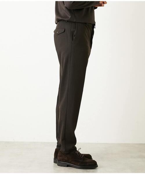 MEN'S MELROSE（メンズメルローズ）の「ウーリービシュウ ドビーコンフォートイージーパンツ(セットアップ可)（スラックス・メンズ・ブラック/ネイビー/グレー/ブラウン・3/2/4/5）」の13枚目の写真