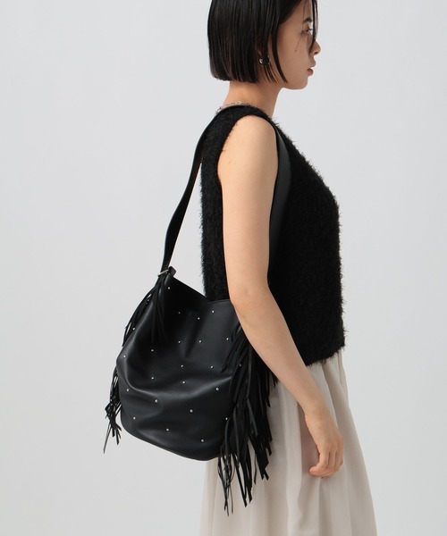 BAYFLOW（ベイフロー）の「2WAYフリンジバッグ（ショルダーバッグ・レディース・ブラック/アイボリー・FREE）」の3枚目の写真