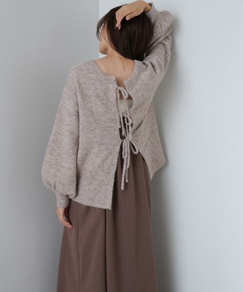 Bab(バブ)の「【セットアイテム/セットアップ/選べるサイズ展開/低身長/高身長向けサイズあり】前後2WAYニットトップス+タックキャミワンピース(ワンピース・レディース・チャコールグレー/モカ/アイボリー・M/S/L)」の16枚目の写真