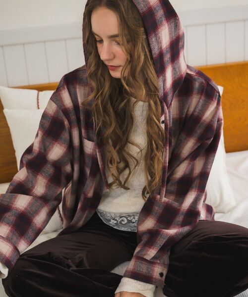 RETRO GIRL(レトロガール)の「チェックフーディーBIGSH(シャツ/ブラウス・レディース・レッド系その他2/ブラウン系その他2/ブラック系その他2・FREE)」の6枚目の写真