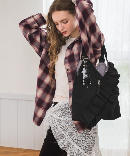 RETRO GIRL(レトロガール)の「チェックフーディーBIGSH(シャツ/ブラウス・レディース・レッド系その他2/ブラウン系その他2/ブラック系その他2・FREE)」の11枚目の写真