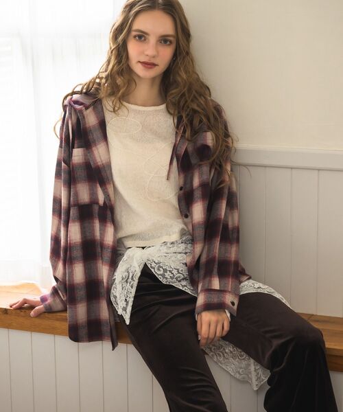 RETRO GIRL(レトロガール)の「チェックフーディーBIGSH(シャツ/ブラウス・レディース・レッド系その他2/ブラウン系その他2/ブラック系その他2・FREE)」の12枚目の写真