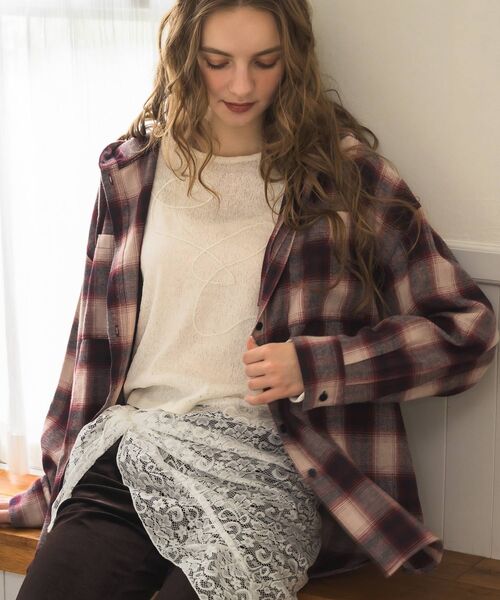 RETRO GIRL(レトロガール)の「チェックフーディーBIGSH(シャツ/ブラウス・レディース・レッド系その他2/ブラウン系その他2/ブラック系その他2・FREE)」の13枚目の写真