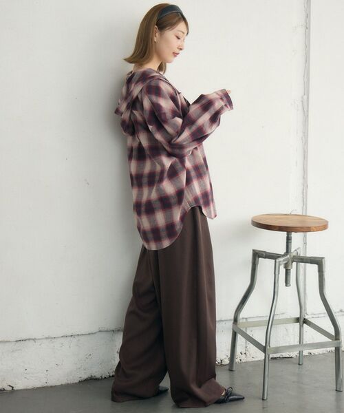 RETRO GIRL(レトロガール)の「チェックフーディーBIGSH(シャツ/ブラウス・レディース・レッド系その他2/ブラウン系その他2/ブラック系その他2・FREE)」の15枚目の写真