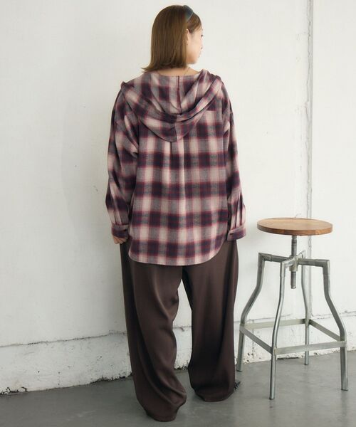 RETRO GIRL(レトロガール)の「チェックフーディーBIGSH(シャツ/ブラウス・レディース・レッド系その他2/ブラウン系その他2/ブラック系その他2・FREE)」の16枚目の写真