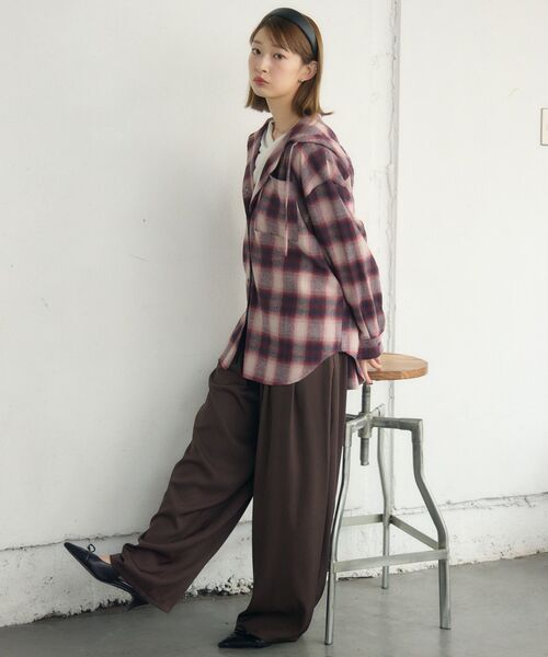 RETRO GIRL(レトロガール)の「チェックフーディーBIGSH(シャツ/ブラウス・レディース・レッド系その他2/ブラウン系その他2/ブラック系その他2・FREE)」の17枚目の写真