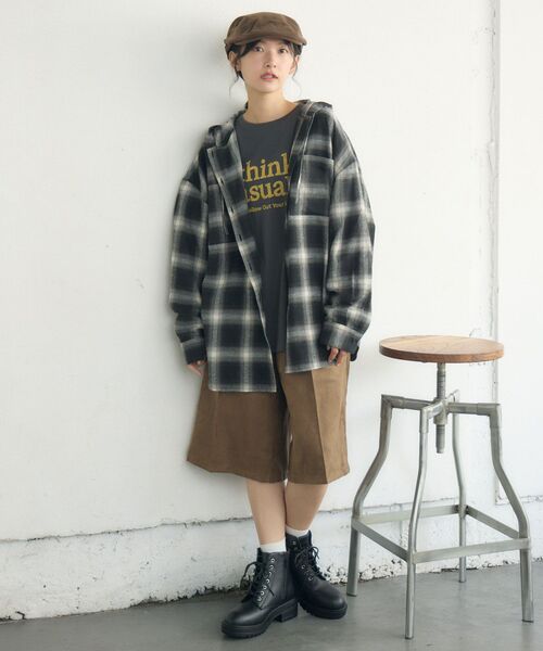 RETRO GIRL(レトロガール)の「チェックフーディーBIGSH(シャツ/ブラウス・レディース・レッド系その他2/ブラウン系その他2/ブラック系その他2・FREE)」の21枚目の写真