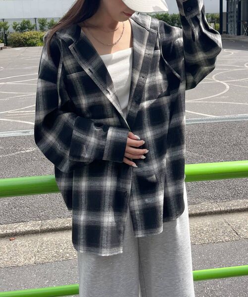 RETRO GIRL(レトロガール)の「チェックフーディーBIGSH(シャツ/ブラウス・レディース・レッド系その他2/ブラウン系その他2/ブラック系その他2・FREE)」の5枚目の写真