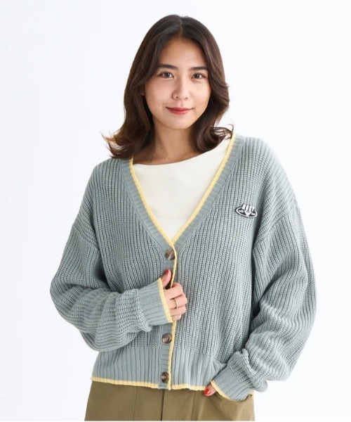 ROXY(ロキシー)の「HORIZON CARDIGAN /ロキシーニットドロップショルダーカーディガン(ニット/セーター・レディース・ブラック/ホワイト/ブルー・MEDIUM/LARGE/SMALL)」の3枚目の写真