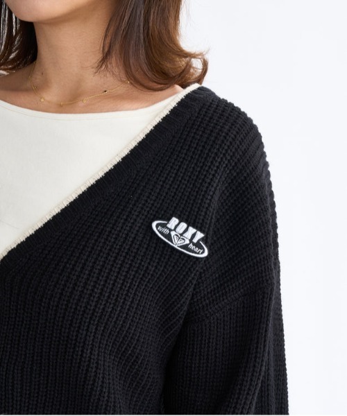 ROXY(ロキシー)の「HORIZON CARDIGAN /ロキシーニットドロップショルダーカーディガン(ニット/セーター・レディース・ブラック/ホワイト/ブルー・MEDIUM/LARGE/SMALL)」の12枚目の写真