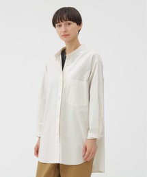 ✔️MHL マーガレットハウエル ブラウス ノーカラー アイボリー シャツ MARGARET HOWELL｜マーガレット・ハウエルのシャツ/ブラウス