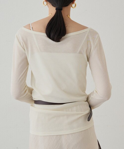 LOUNGEDRESS（ラウンジドレス）の「ラウンドシアーカットソー（Tシャツ/カットソー・レディース・ブラック/レッド/アイボリー・FREE）」の14枚目の写真